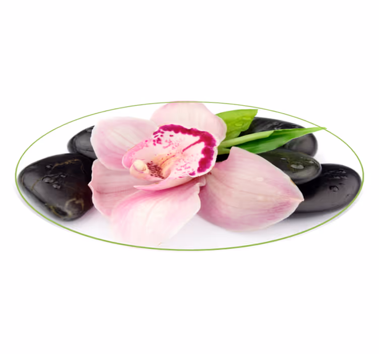 Elegant Orchid Arrangement vinyl rug flowers - TenStickers