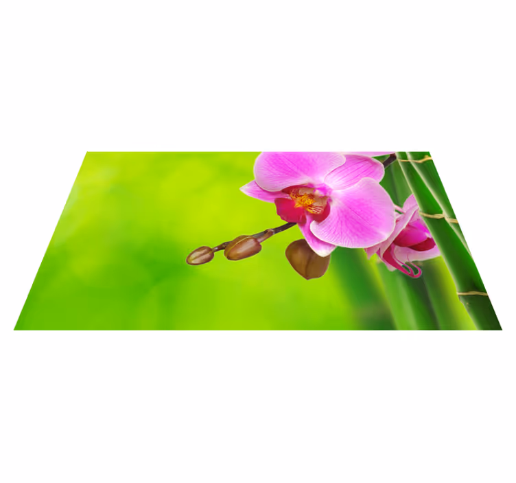 Orchid Blossom Delight vinyl rug flowers - TenStickers