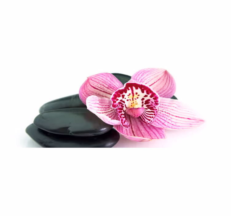 Orchid and Stones vinyl rug flowers - TenStickers
