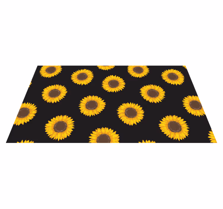 Sunflower Pattern vinyl rug flowers - TenStickers