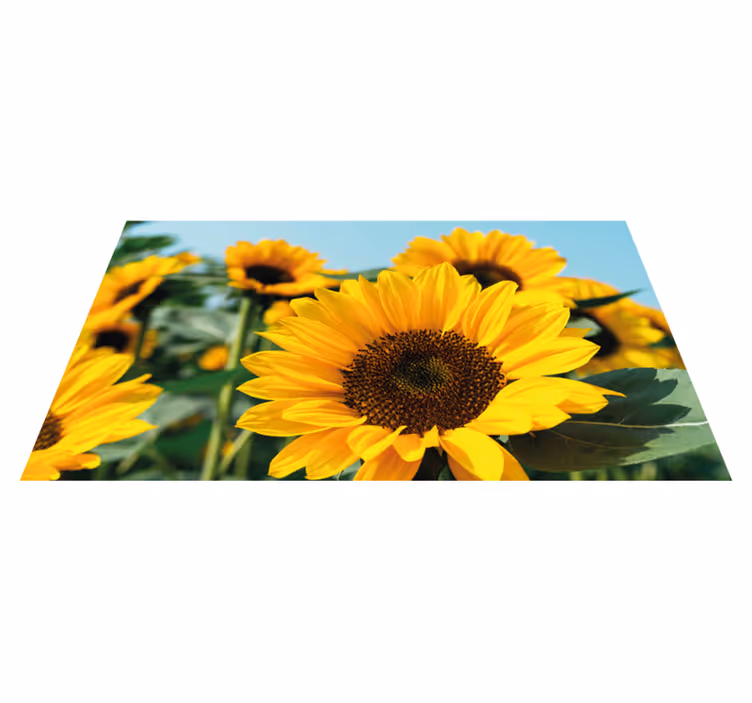 Bright sunflower design vinyl rug flowers - TenStickers