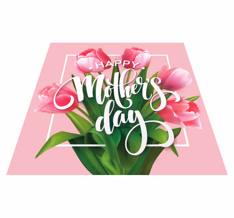 MOTHER'S DAY TULIPS vinyl rug flowers - TenStickers