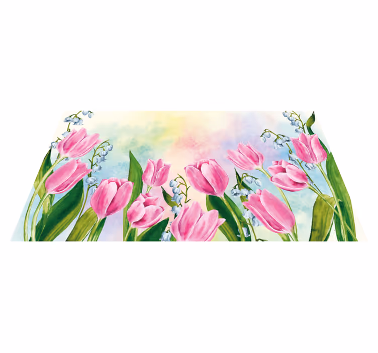 Tulip Floral Arrangement vinyl rug flowers - TenStickers