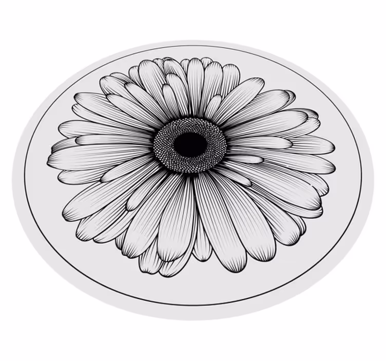 Detailed Floral Illustration vinyl rug flowers - TenStickers