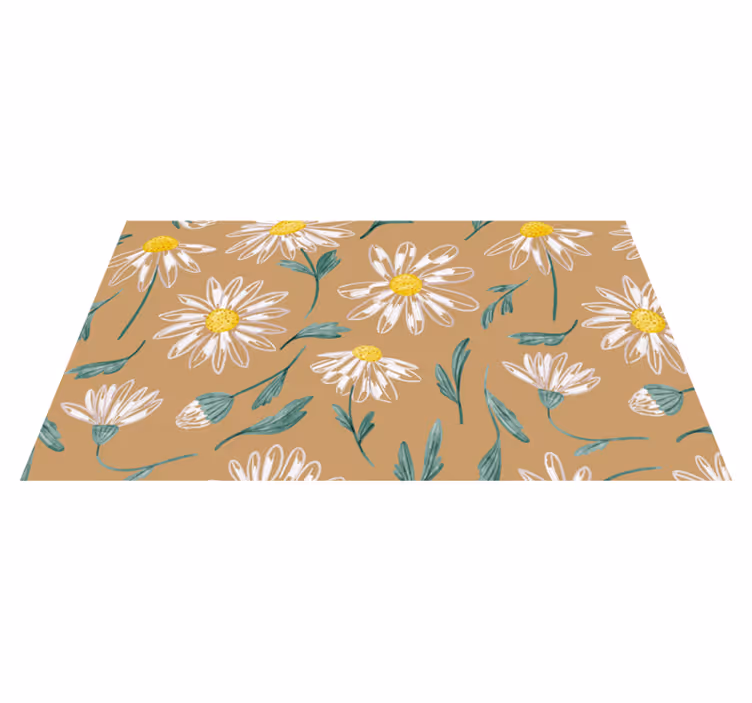 Daisy Blossom Motif vinyl rug flowers - TenStickers