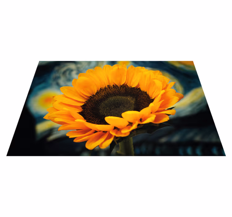 Sunflower Blooming Bright vinyl rug flowers - TenStickers