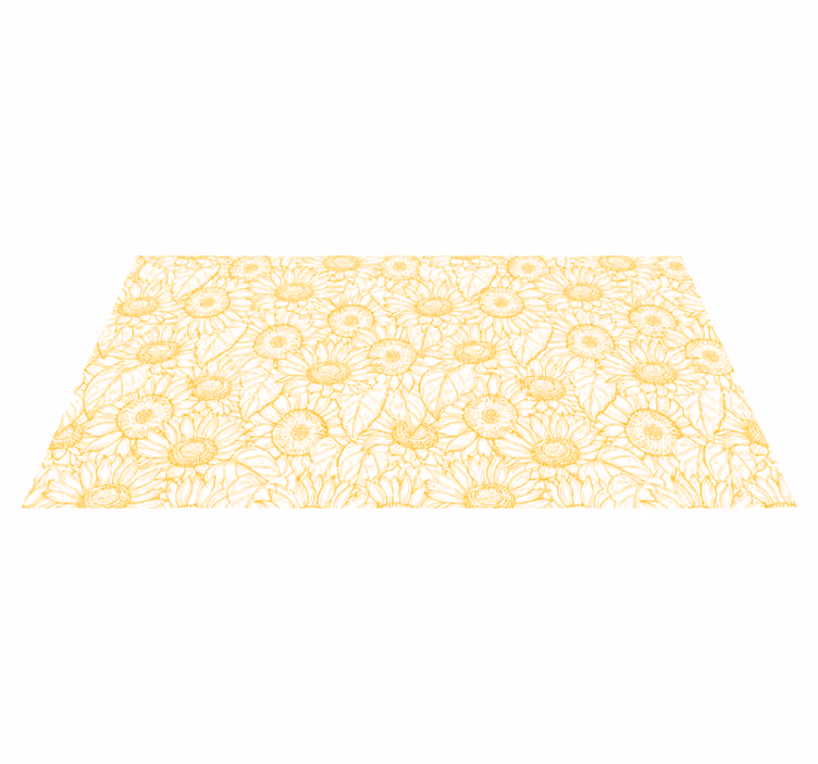 Sunflower Motif vinyl rug flowers - TenStickers