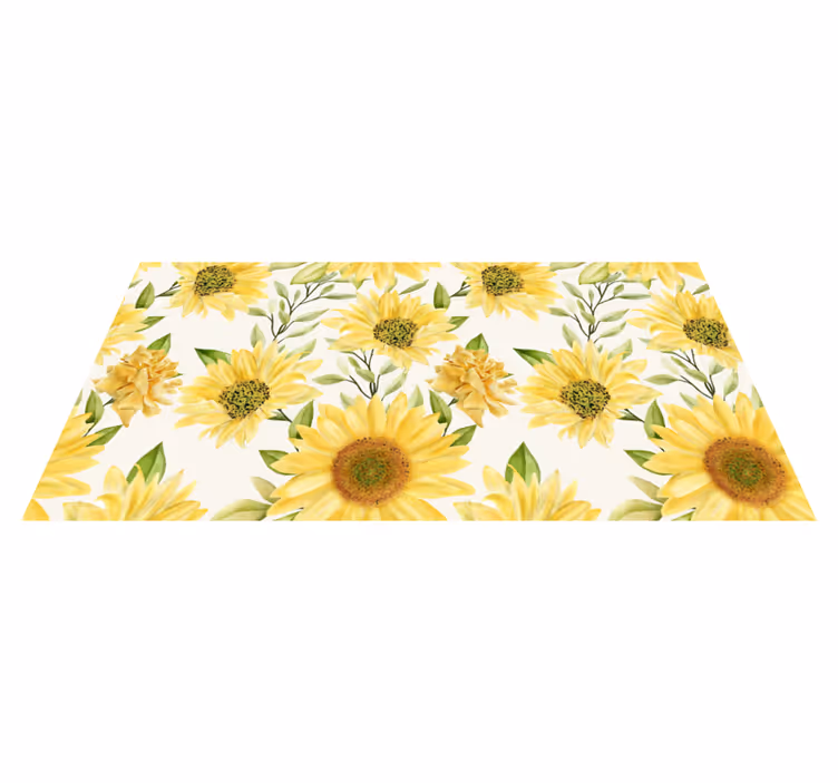 Sunflower Floral Arrangement vinyl rug flowers - TenStickers