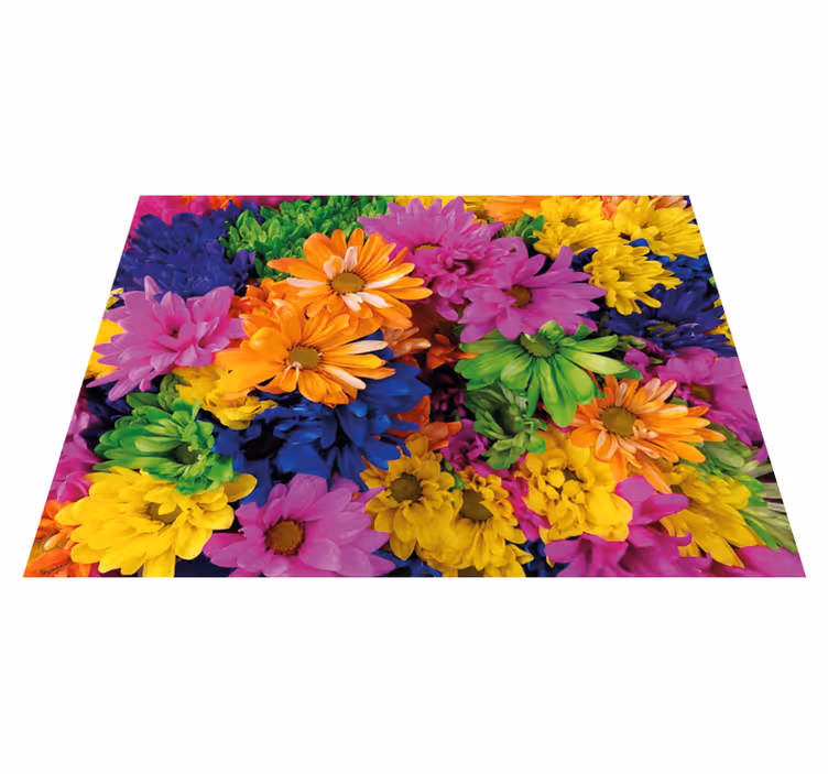 Colorful Floral Display vinyl rug flowers - TenStickers
