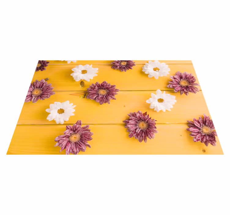 Pink and white petals vinyl rug flowers - TenStickers