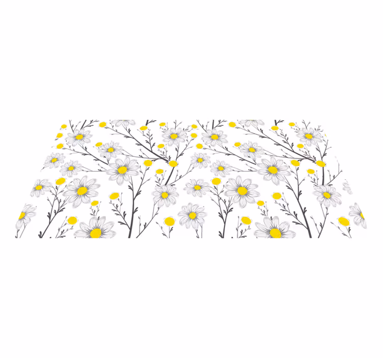 Classical daisy flower floral rug - TenStickers