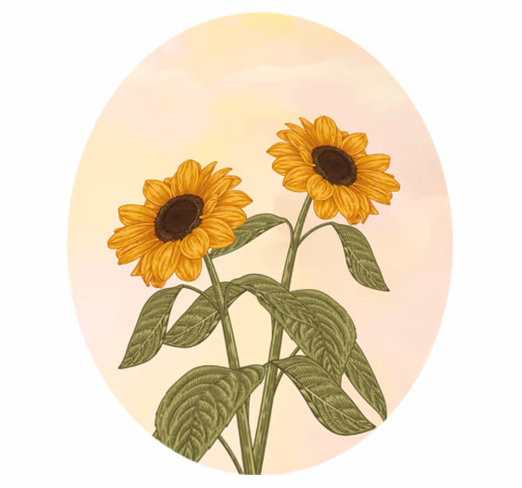 Sunflower Embrace vinyl rug flowers - TenStickers