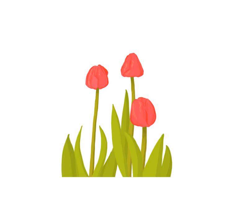 Vibrant Tulip Blossom vinyl rug flowers - TenStickers