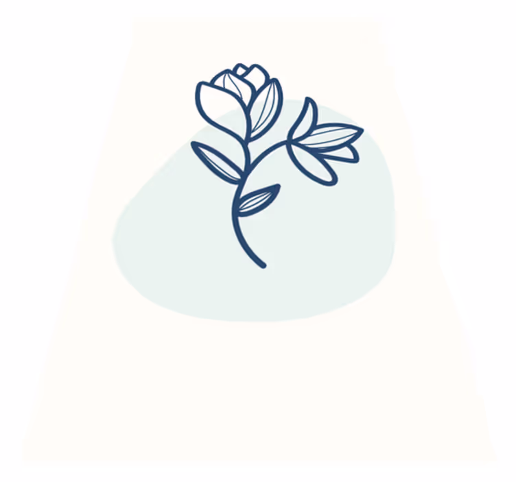 Botanical Outline Illustration vinyl rug flowers - TenStickers