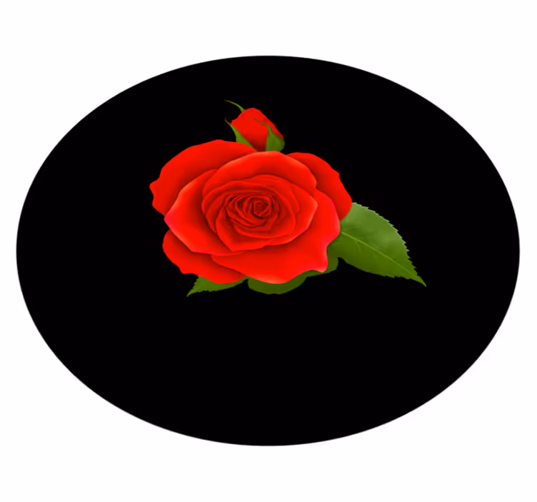 Red Rose Delight vinyl rug flowers - TenStickers