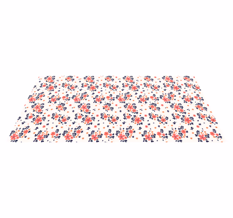 Blooming Floral Motif vinyl rug flowers - TenStickers