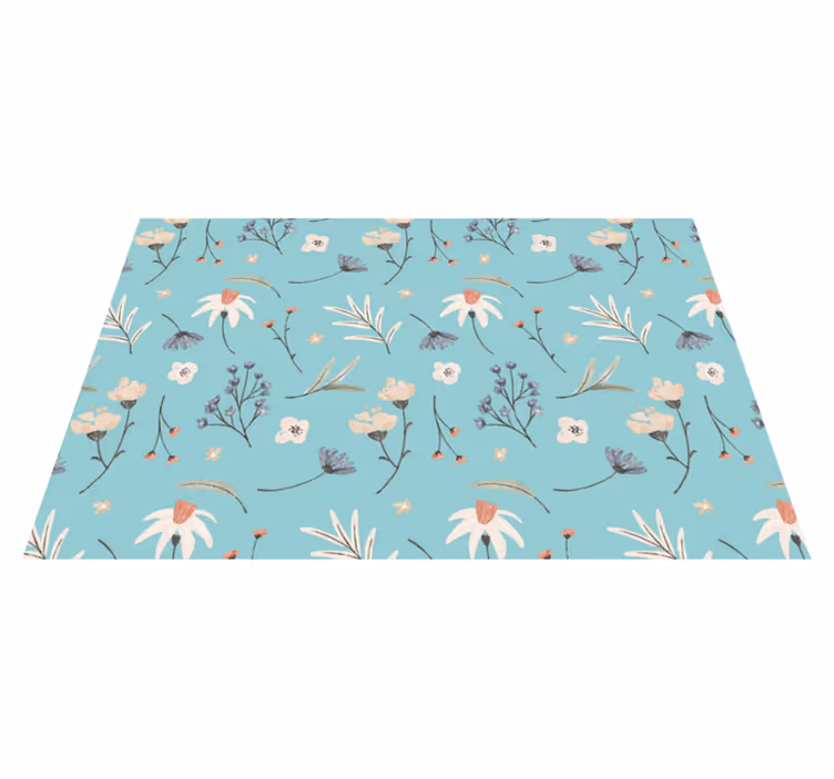 BLOOMING FLORAL PATTERNS vinyl rug flowers - TenStickers