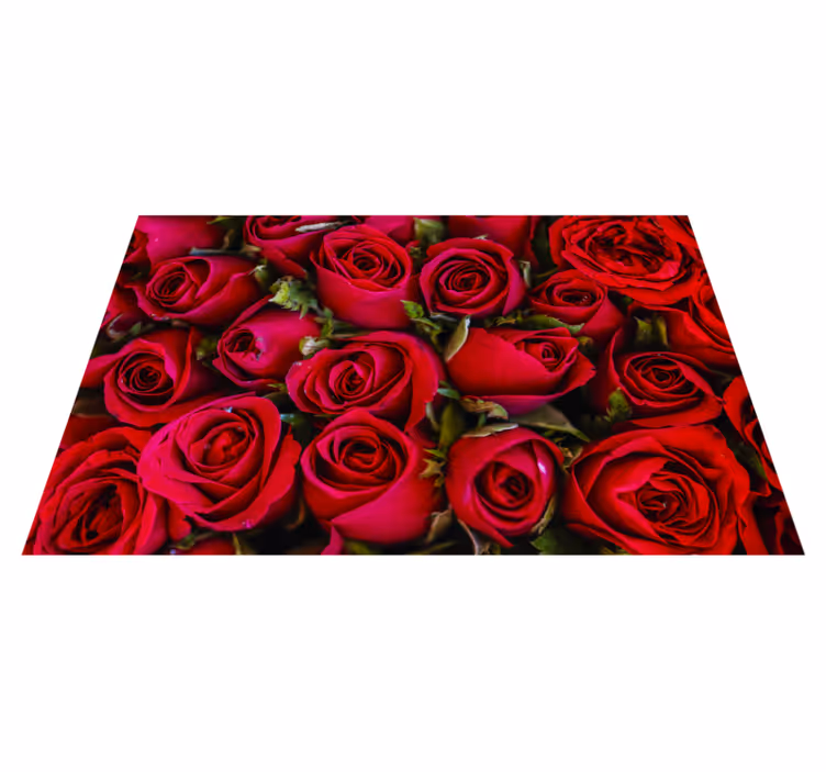 Multiple roses and leaves floral rug - TenStickers