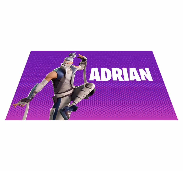 Personalised gaming character teenage bedroom vinyl rug - TenStickers