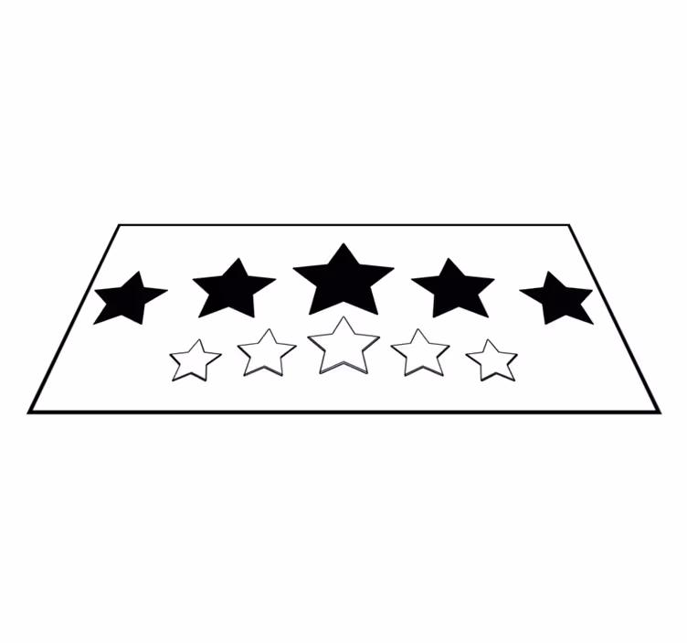 White and black motif star vinyl rug - TenStickers