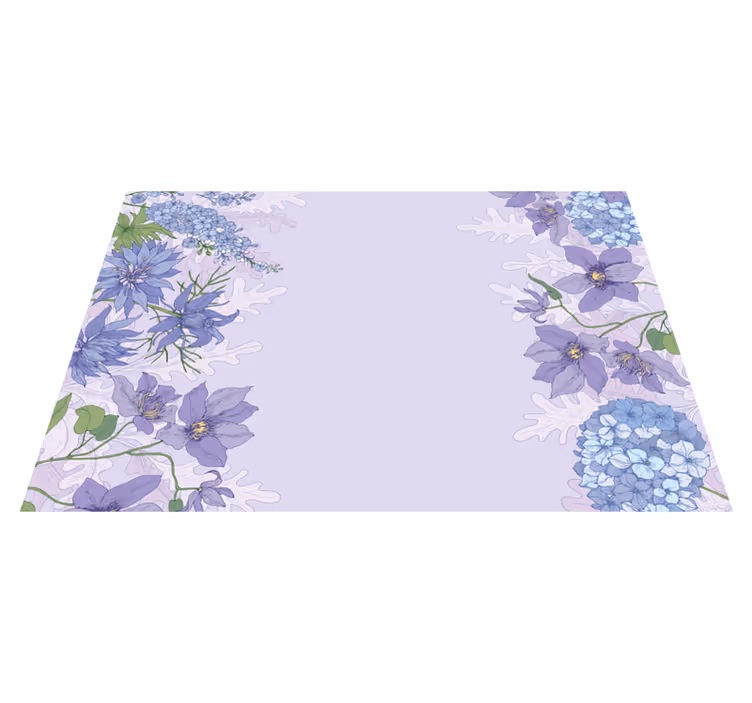 Lavender floral accents vinyl rug flowers - TenStickers