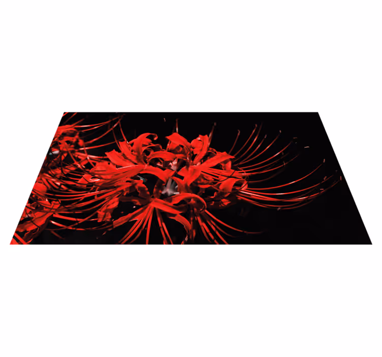 Red Floral Burst vinyl rug flowers - TenStickers