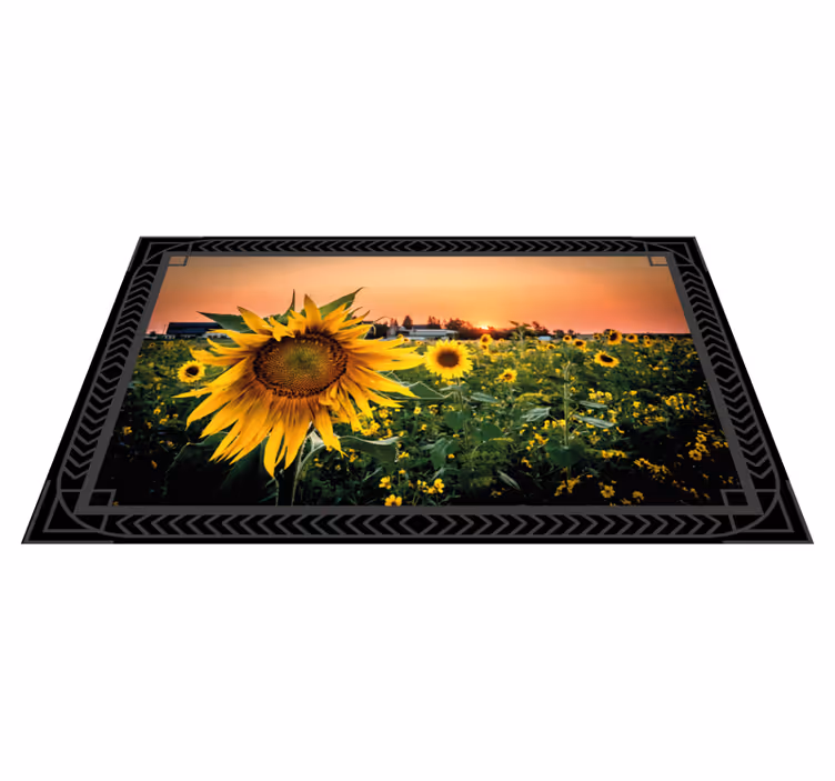 Sunflower sunset vinyl rug flowers - TenStickers
