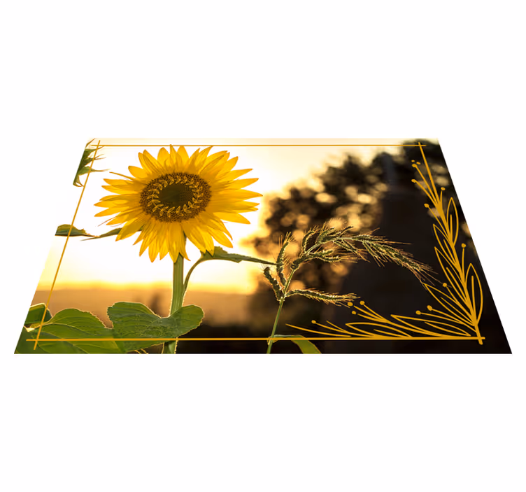 Sunflower Blossom vinyl rug flowers - TenStickers