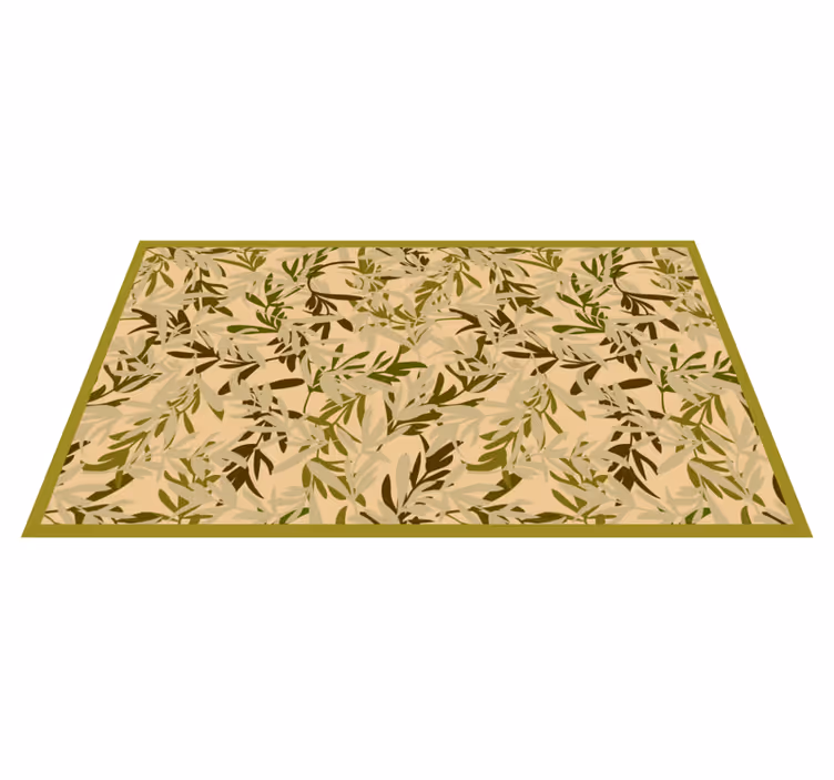 Foliage green motif vinyl rug flowers - TenStickers
