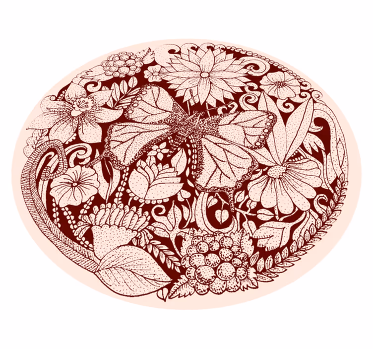 Delicate wing design vinyl rug flowers - TenStickers