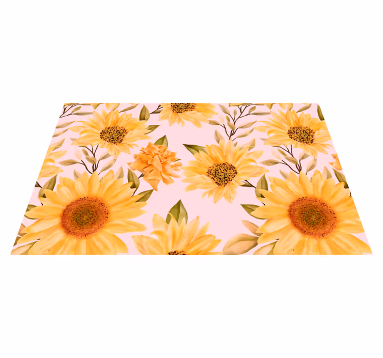 Sunflower Floral Concept vinyl rug flowers - TenStickers