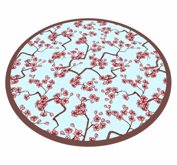 Cherry Blossom Pattern vinyl rug flowers - TenStickers