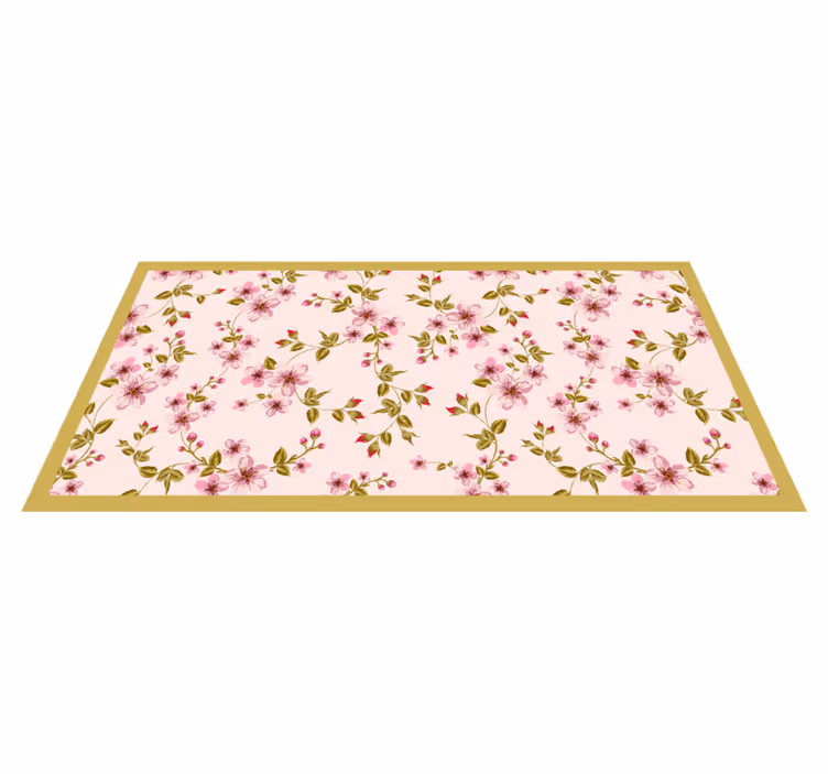 Floral Blossom Motif vinyl rug flowers - TenStickers