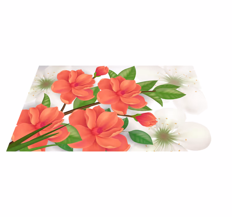 Colorful Blossom Arrangement vinyl rug flowers - TenStickers