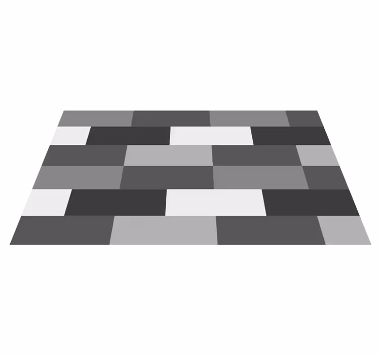Monochrome Block Layout vinyl rug bathroom - TenStickers