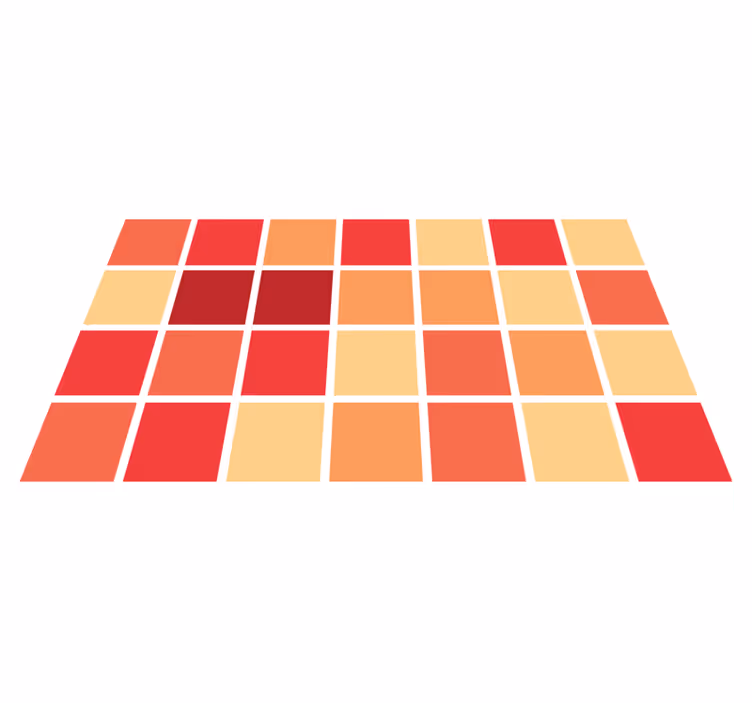 Colorful square patterns vinyl rug bathroom - TenStickers