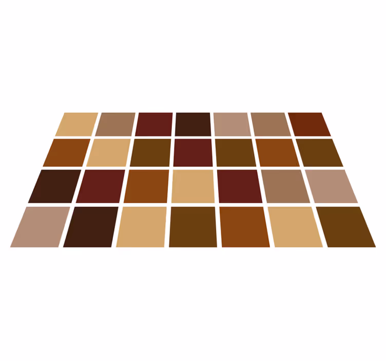 Warm colour blocks vinyl rug bathroom - TenStickers