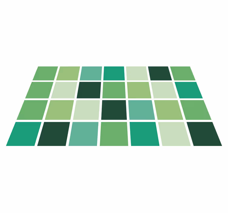 Green Color Blocks vinyl rug bathroom - TenStickers
