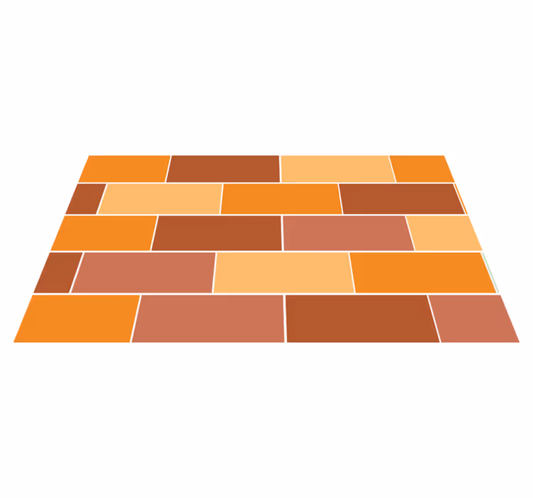 Colorful brick layout vinyl rug bathroom - TenStickers