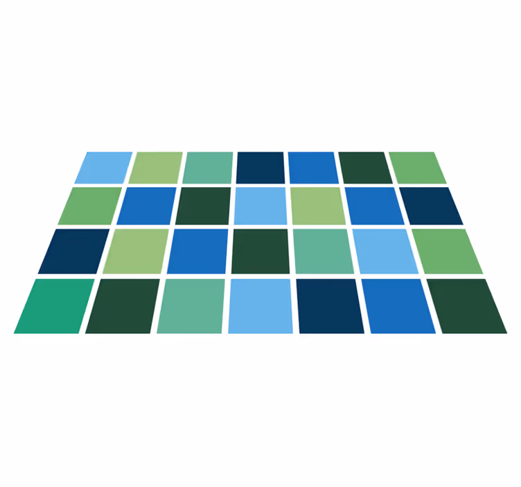 Colorful Square Blocks vinyl rug bathroom - TenStickers