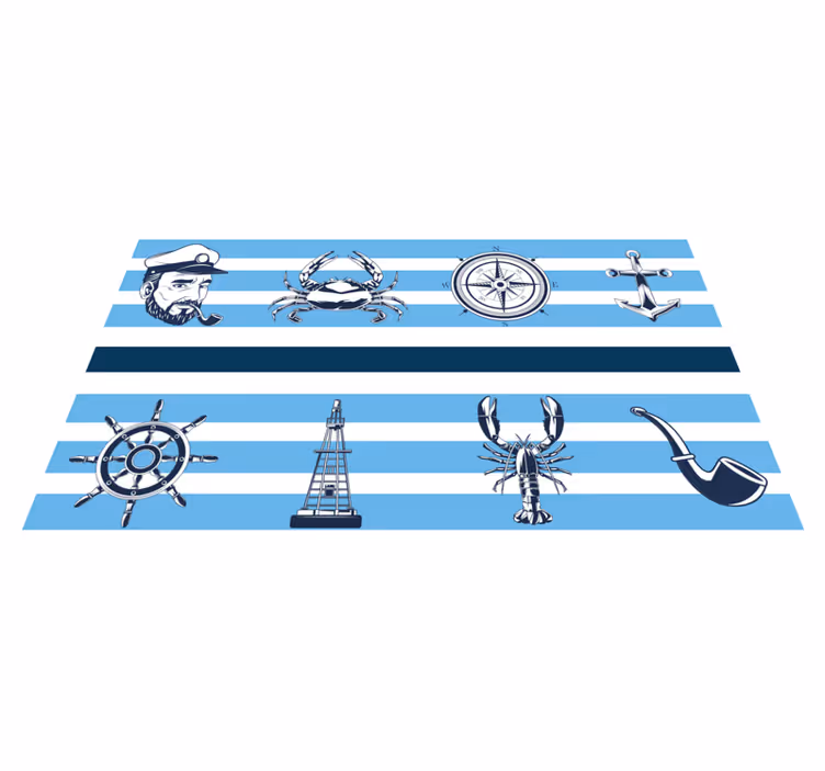 Coastal Nautical Themes vinyl rug bathroom - TenStickers