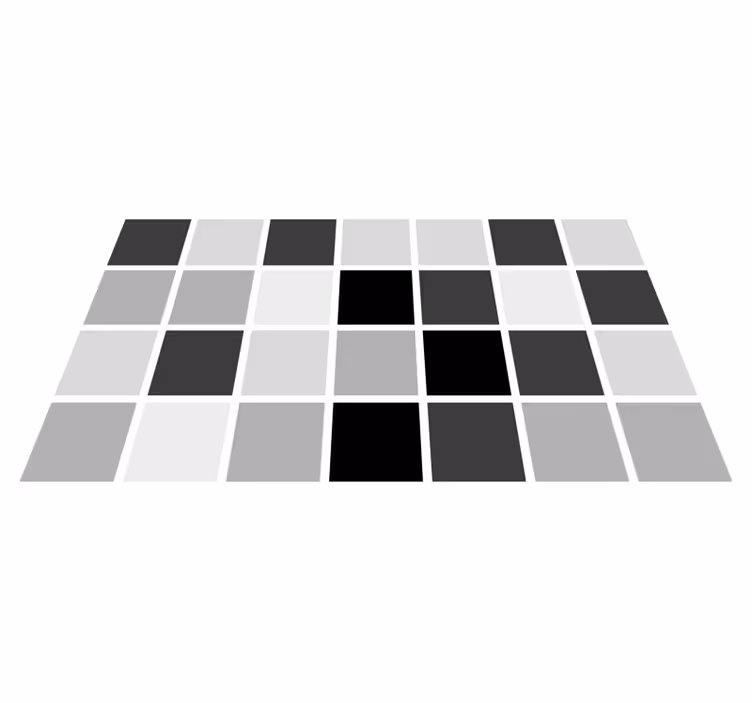 Gray shades squares vinyl rug bathroom - TenStickers