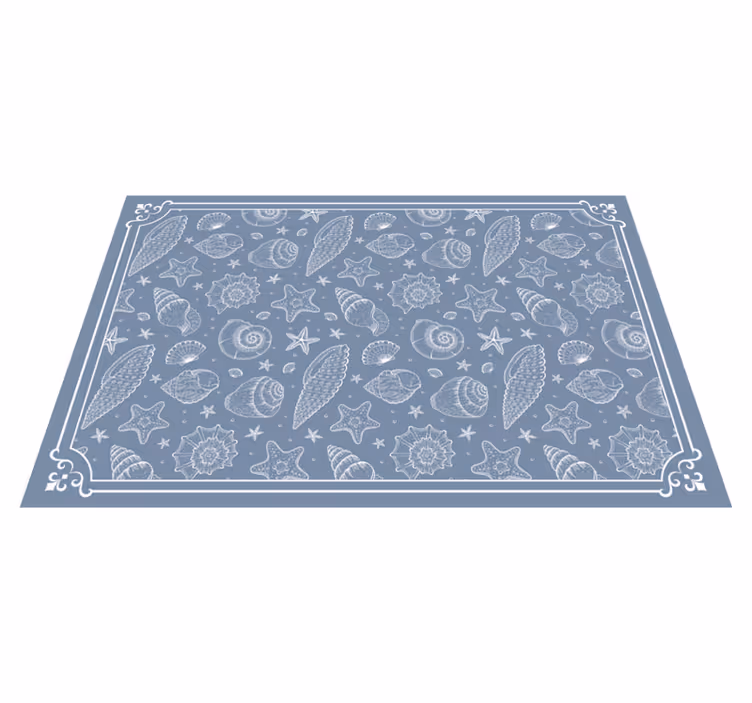 Ocean inspired shells vinyl rug bathroom - TenStickers