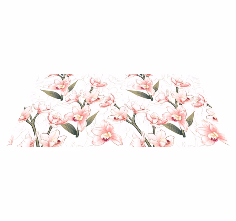 Delicate Floral Pattern vinyl rug flowers - TenStickers