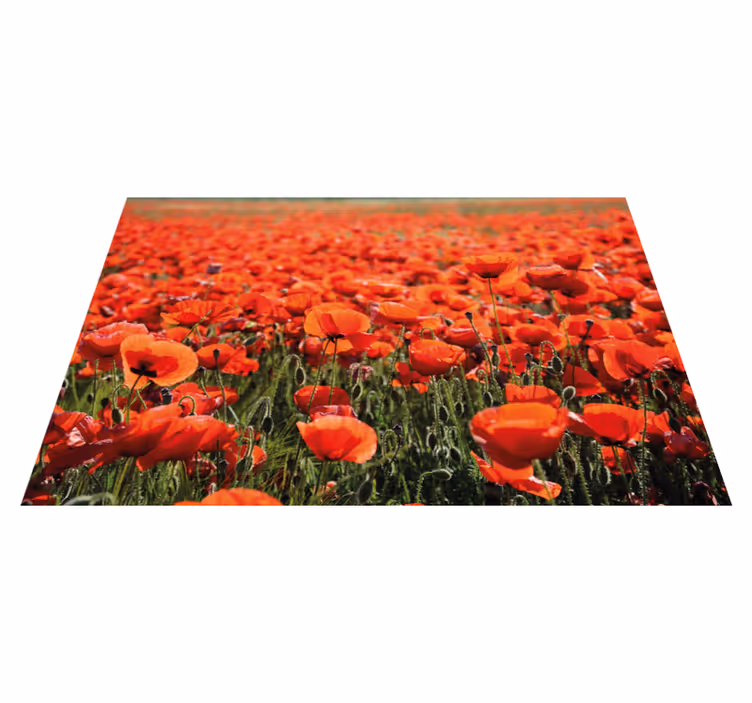 Vibrant Red Poppies vinyl rug flowers - TenStickers