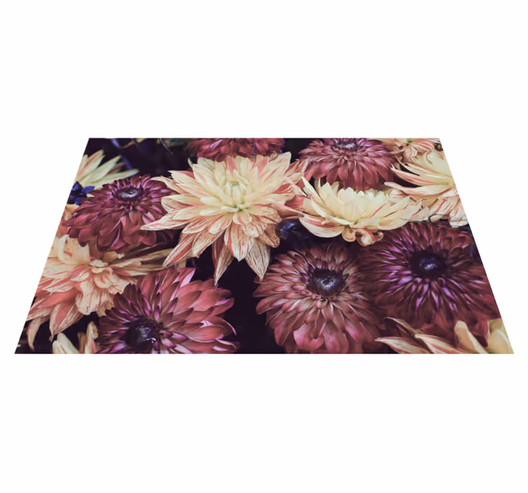 Blooming Dahlia Display vinyl rug flowers - TenStickers
