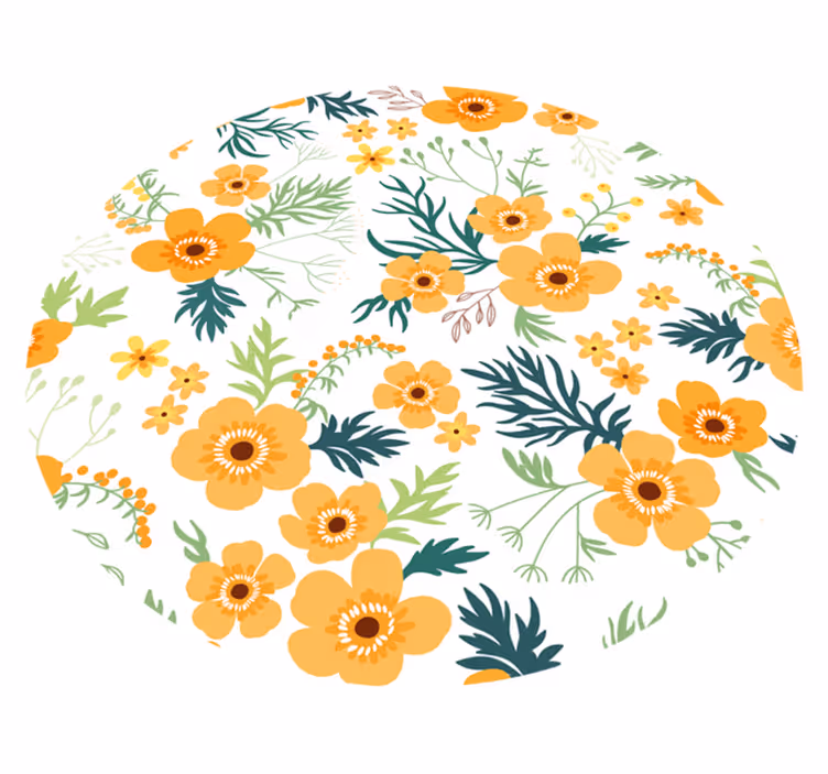 Floral Bouquet Pattern vinyl rug flowers - TenStickers