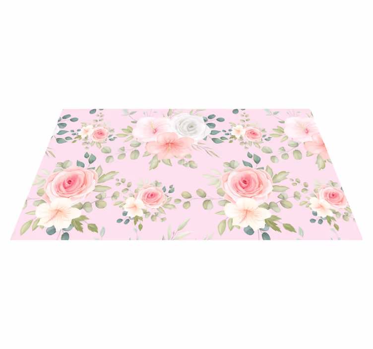 Graceful blossom vinyl rug flowers - TenStickers