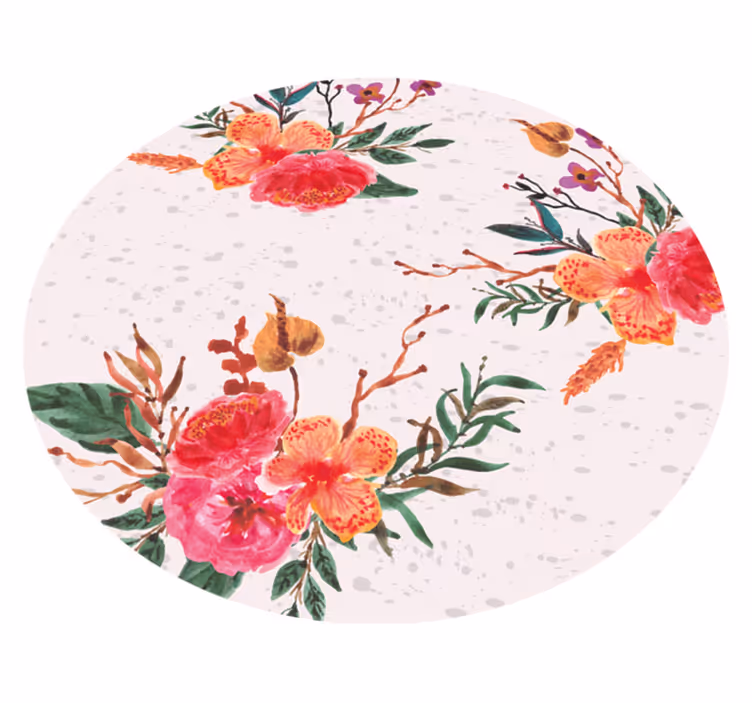 Peonies and orchids vinyl rug flowers - TenStickers