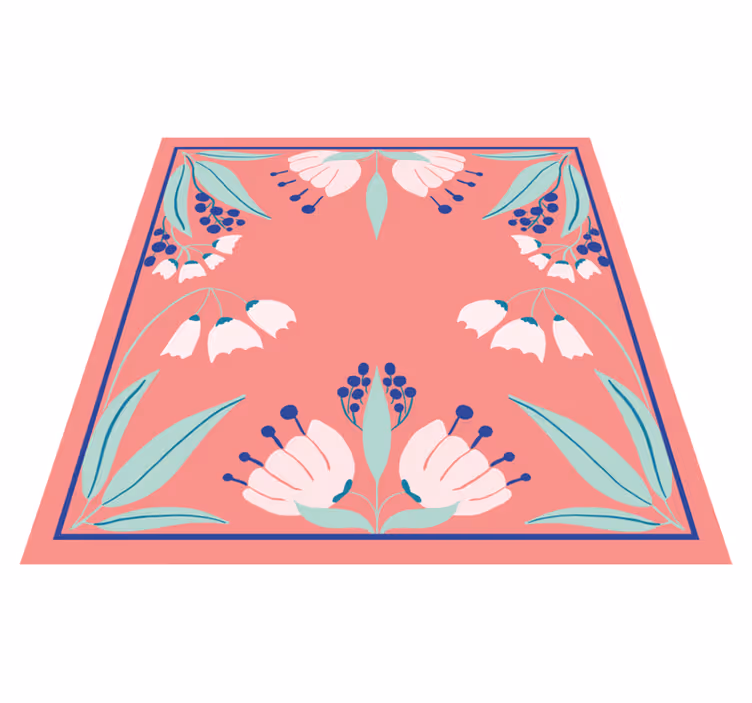 Pattern palette vinyl rug flowers - TenStickers